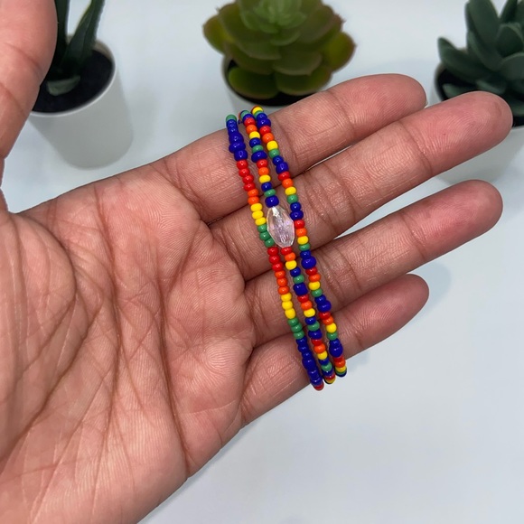 Handmade PRIDE Inspired Glass Seed Bead Bracelets - Picture 2 of 13